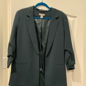 H&M Blue Scrunch-sleeve blazer